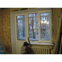Монтаж, установка. Балконная пара ПВХ дверь и окно.